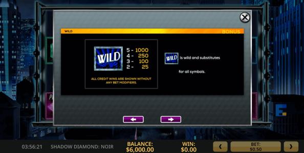 Shadow Diamond Noir Slot Machine Wild Symbol Screen