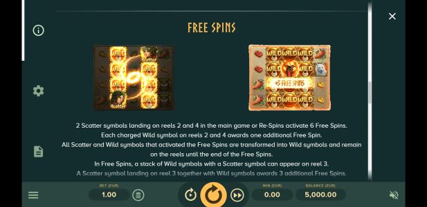 Druids Dream Slot Machine Free Spins Bonus Screen