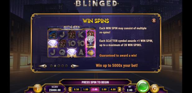 Blinged Slot Machine Vin Spins Screen