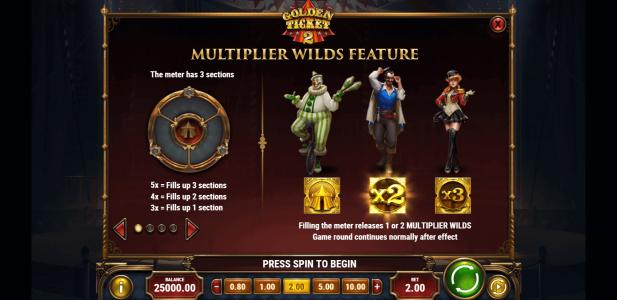 Golden Ticket 2 Slot Machine Wild Symbol Screen