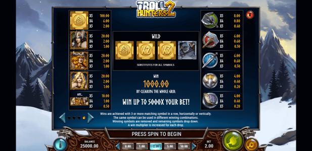Troll Hunters 2 Slot Machine Wild Symbol Screen