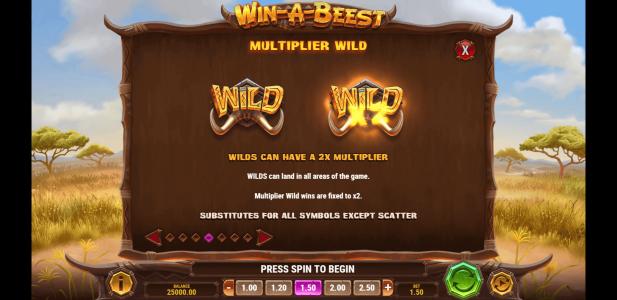 Win A Beest Slot Machine Wild Symbol Screen