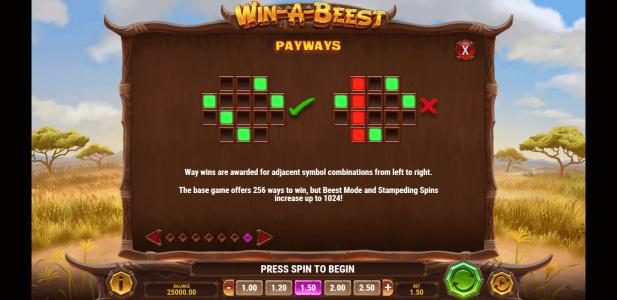 Win A Beest Slot Machine Paylines Screen