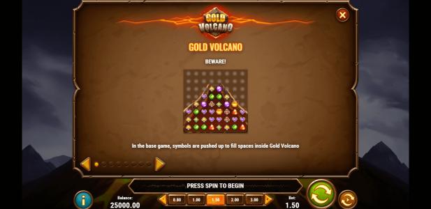 Gold Volcano Slot Machine Paytable Screen