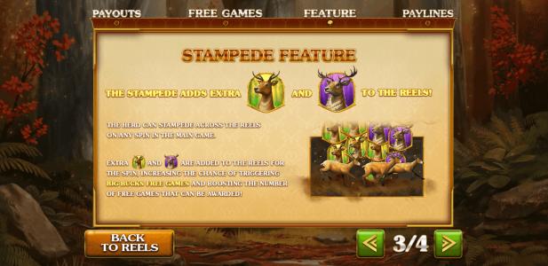 Forest Prince Slot Machine Stampede Feature Screen
