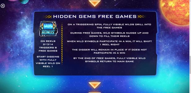 Space Digger Slot Machine Free Game Screen