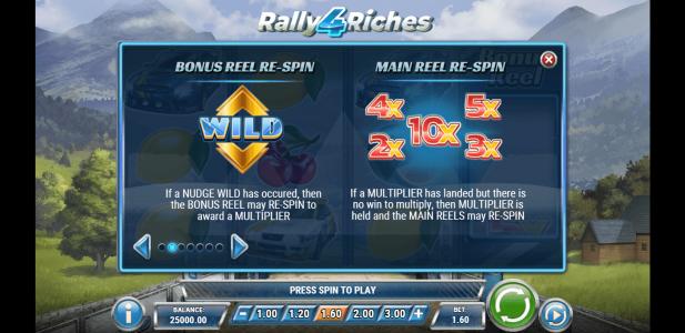 Rally 4 Riches Slot Machine Wild Symbol Screen