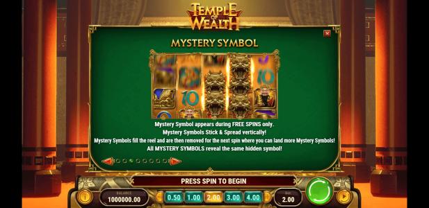 Temple of Wealth Slot Machine Mystery Symbol Screen