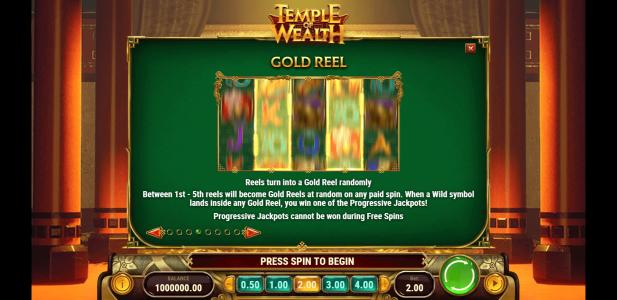Temple of Wealth Slot Machine Wild Symbol Screen
