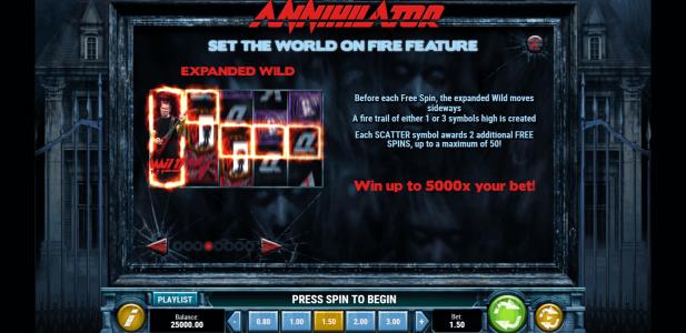 Annihilator Slot Machine Wild Symbol Screen
