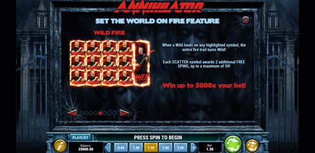 Annihilator Slot Machine Wild Symbol Screen