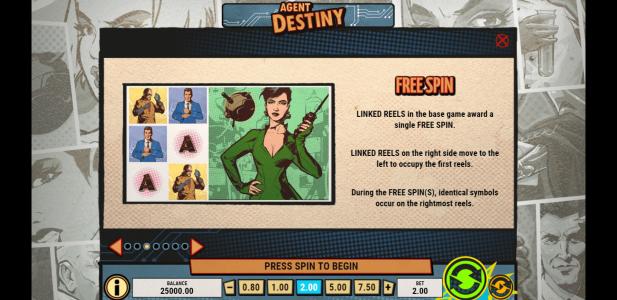 Agent Destiny Slot Machine Free Spins Bonus Screen