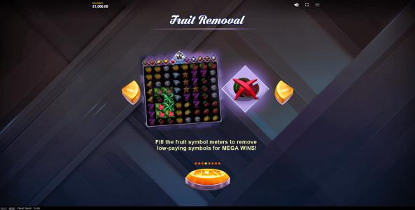Fruit Snap Slot Machine Fruit Removal Feature Screen