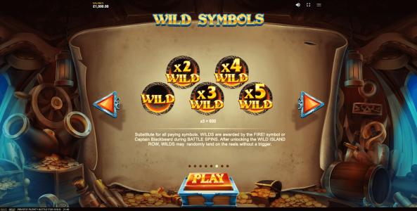 Pirates Plenty Battle for Gold Slot Machine Wild Symbol Screen