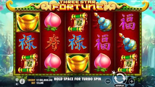 Three Star Fortune Slot Machine Paytable Screen