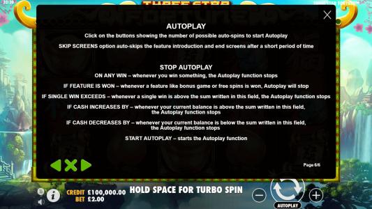 Three Star Fortune Slot Machine Game Rules Screen