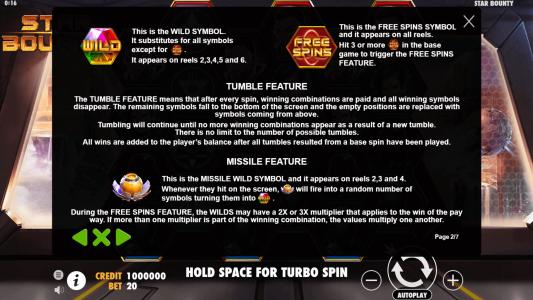 Star Bounty Slot Machine Scatter Awards and Wild Symbol Screen