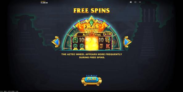 Aztec Spins Slot Machine Free Spins Bonus Screen