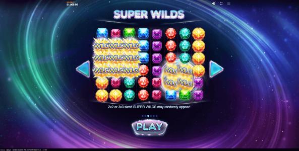 Gems Gone Wild Power Reels Slot Machine Wild Symbol Screen