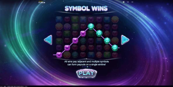 Gems Gone Wild Power Reels Slot Machine Symbol Wins Screen