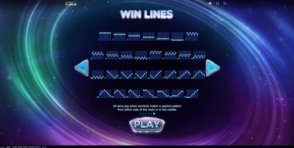 Gems Gone Wild Power Reels Slot Machine Paylines Screen