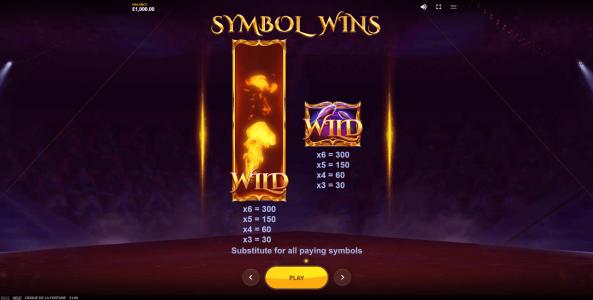 Cirque De La Fortune Slot Machine Wild Symbol Screen