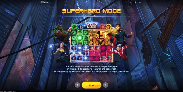 4Squad Slot Machine Superhero Mode Screen
