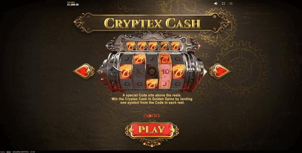 Golden Cryptex Slot Machine Cryptex Cash Screen