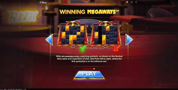 Captain Rizk Megaways Slot Machine Paylines Screen