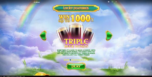 Rainbow Jackpots Power Lines Slot Machine Lucky Features Triple Beer Bonus Screen