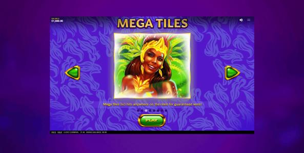 Lucky Carnival Slot Machine Mega Tiles Screen