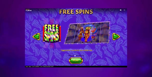 Lucky Carnival Slot Machine Free Spins Bonus Screen
