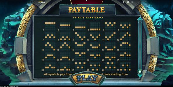 Mystic Wheel Slot Machine Paylines Screen