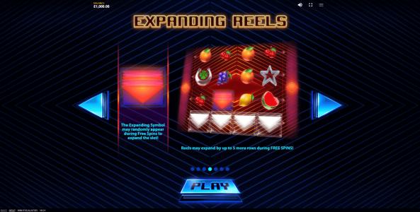 Win Escalator Slot Machine Expanding Reels Feature Screen