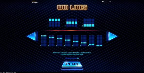 Win Escalator Slot Machine Paylines Screen