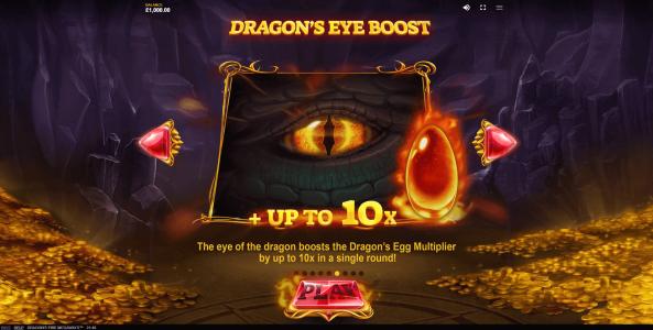 Dragons Fire Megaways Slot Machine Dragon's Eye Boost Feature Screen