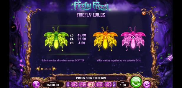 Firefly Frenzy Slot Machine Wild Symbol Screen