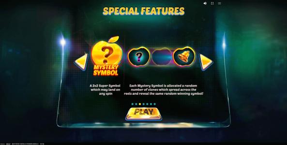 Mystery Reels Power Reels Slot Machine Mystery Symbol Feature Screen