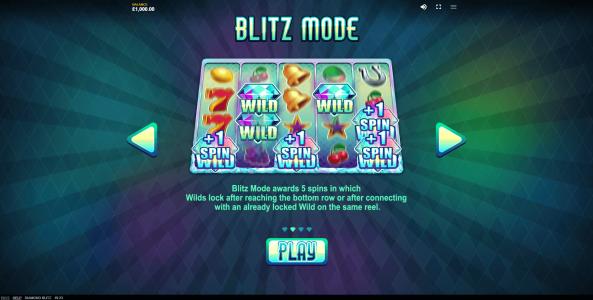 Diamond Blitz Slot Machine Wild Symbol Screen