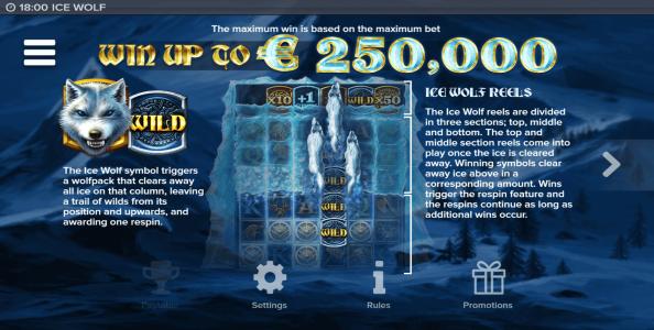 Ice Wolf Slot Machine Wild Symbol Screen