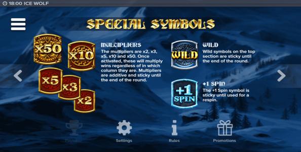 Ice Wolf Slot Machine Wild Symbol Screen