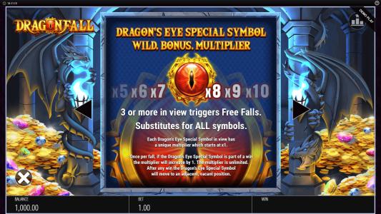 Dragon Fall Slot Machine Dragon's Eye Special Symbol Screen