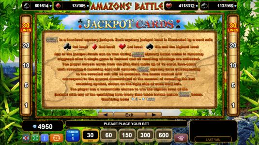 50 Amazons Battle Slot Machine Jackpot Screen