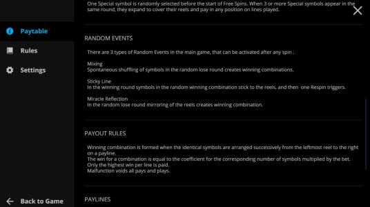 Book Of Rest Slot Machine Game Rules Screen