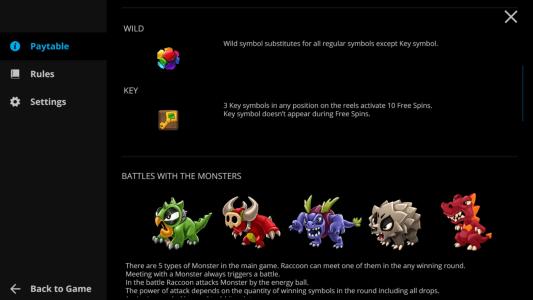 Raccoon Tales Slot Machine Wild Symbol Screen