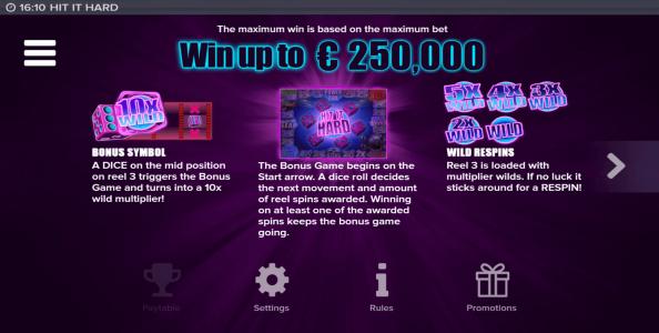 Hit It Hard Slot Machine Wild Symbol Screen