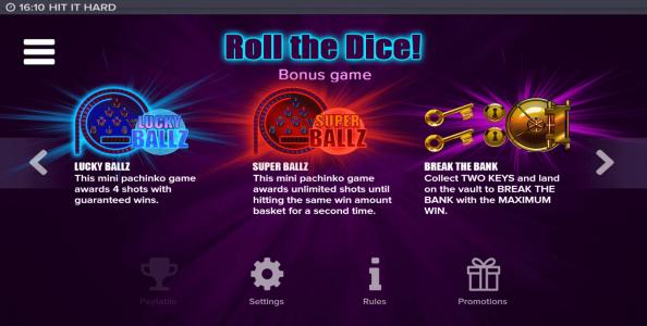 Hit It Hard Slot Machine Bonus Game Screen