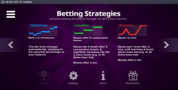 Hit It Hard Slot Machine Paylines Screen