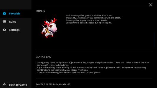 Brutal Santa Slot Machine Bonus Game Screen