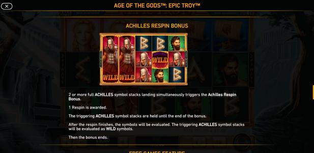 Age of the Gods Epic Troy Slot Machine Wild Symbol Screen